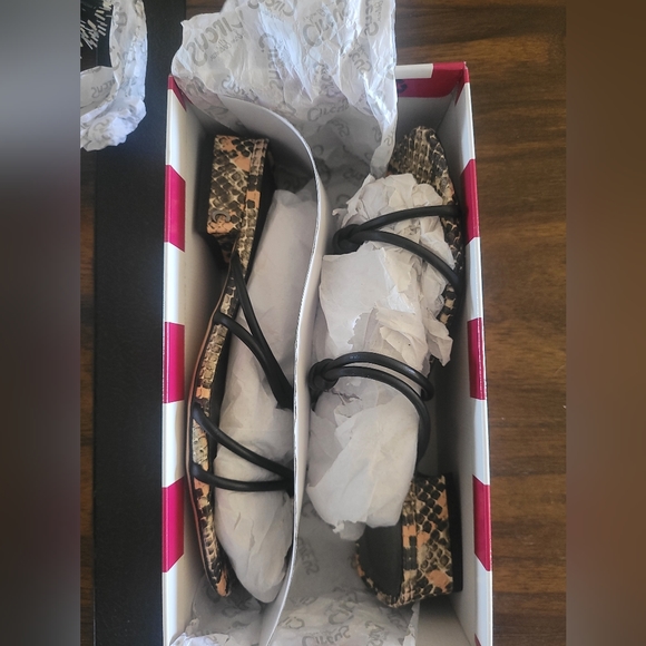 Circus by Sam Edelman Snake Print Heel Sandals Size 8 - Picture 8 of 9